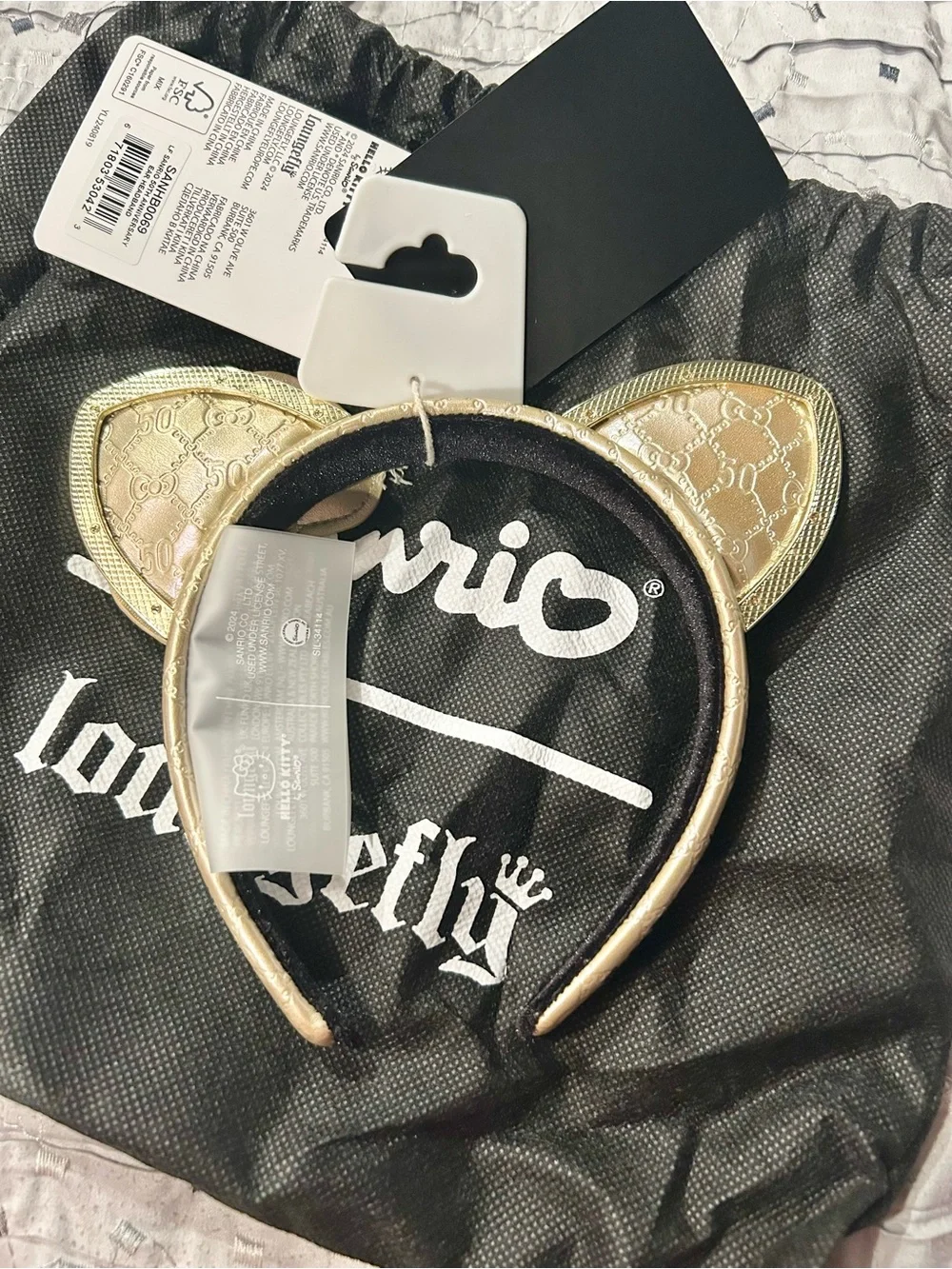 Loungefly Sanrio Hello Kitty 50th Anniversary Metallic Gold Ears